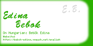 edina bebok business card