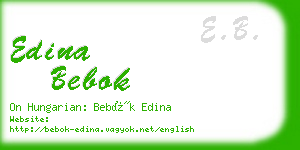 edina bebok business card